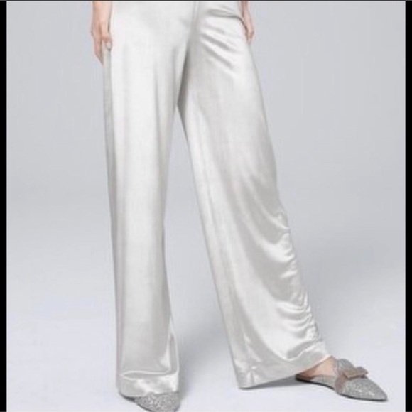 White House Black Market Pants - White House black market velvet wide leg pants size large NWT